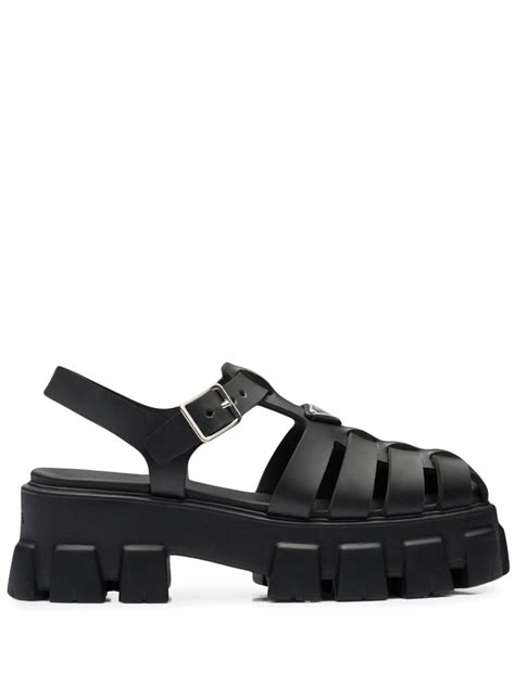 prada cage shoes|Prada Monolith Caged Rubber Sandals .